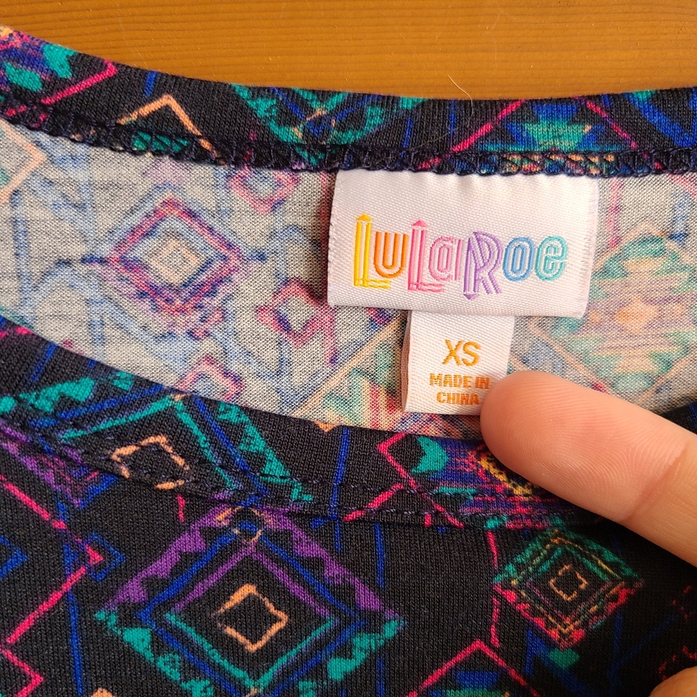 Lularoe Southwestern Tribal High Low Midi Carly Aztec Multicolor Pocket Dress XS - Picture 3 of 3
